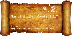 Martiniczky Renátó névjegykártya